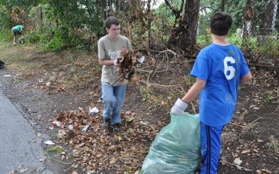 Volunteers Clean Middle Village Eyesore