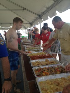 Ragtime Gourmet Market donated food for the hundreds of participants, families and volunteers at the Wounded Warrior Project's 10th annual adaptive water sports festival in Rockaway last weekend. Photo Courtesy of Ragtime