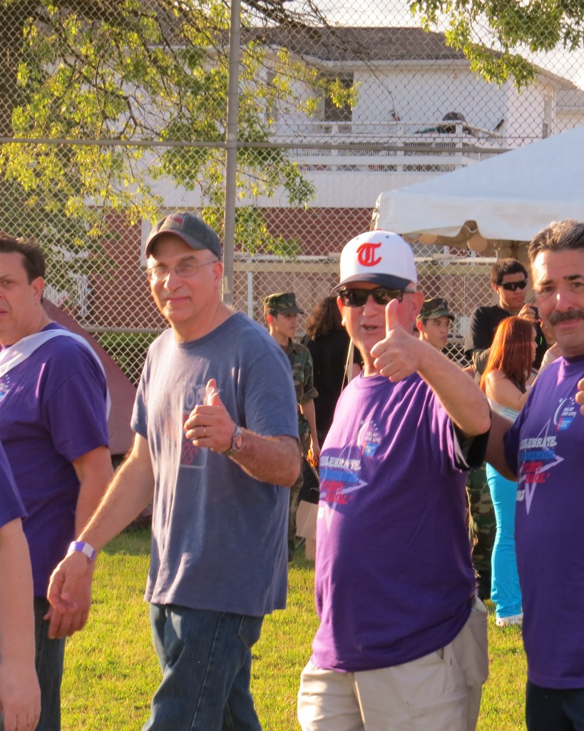 According to those who knew and loved him, it was always thumbs up for Kevin Surdi. This photo was taken on June 8 at the Howard Beach Relay for Life during the survivors lap. Patricia Adams/The Forum Newsgroup