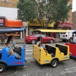 A colorful train took children on a ride around Myrtle Avenue.