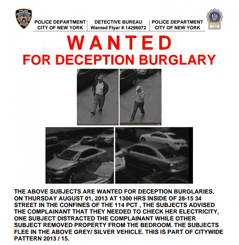 Deception Burglars Target Queens
