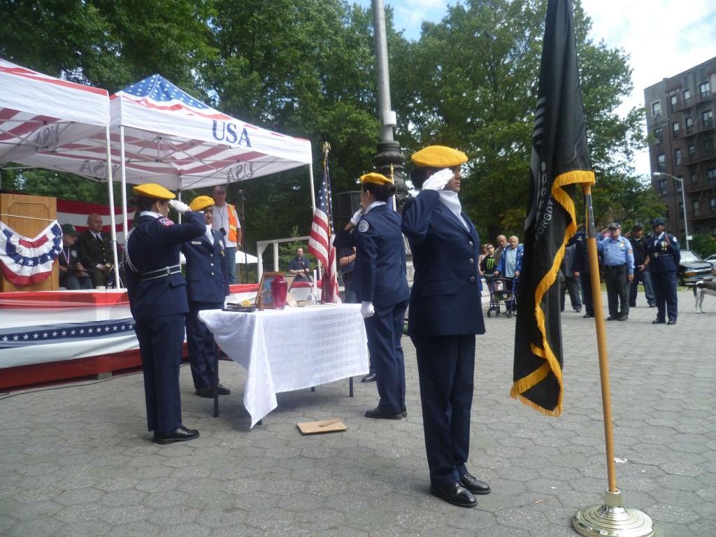 The John Bowne High School Air Force JROTC performs the POW/MIA ceremony. Photos Courtesy Sarah Santiago