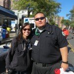 Forest Hills Volunteer Ambulance Corps volunteer EMTs Jun Xiao, left, and Felix Cabrera spoke to festival attendees about FHVAC, which has served Forest Hills since 1971 and Rego Park since 1997.