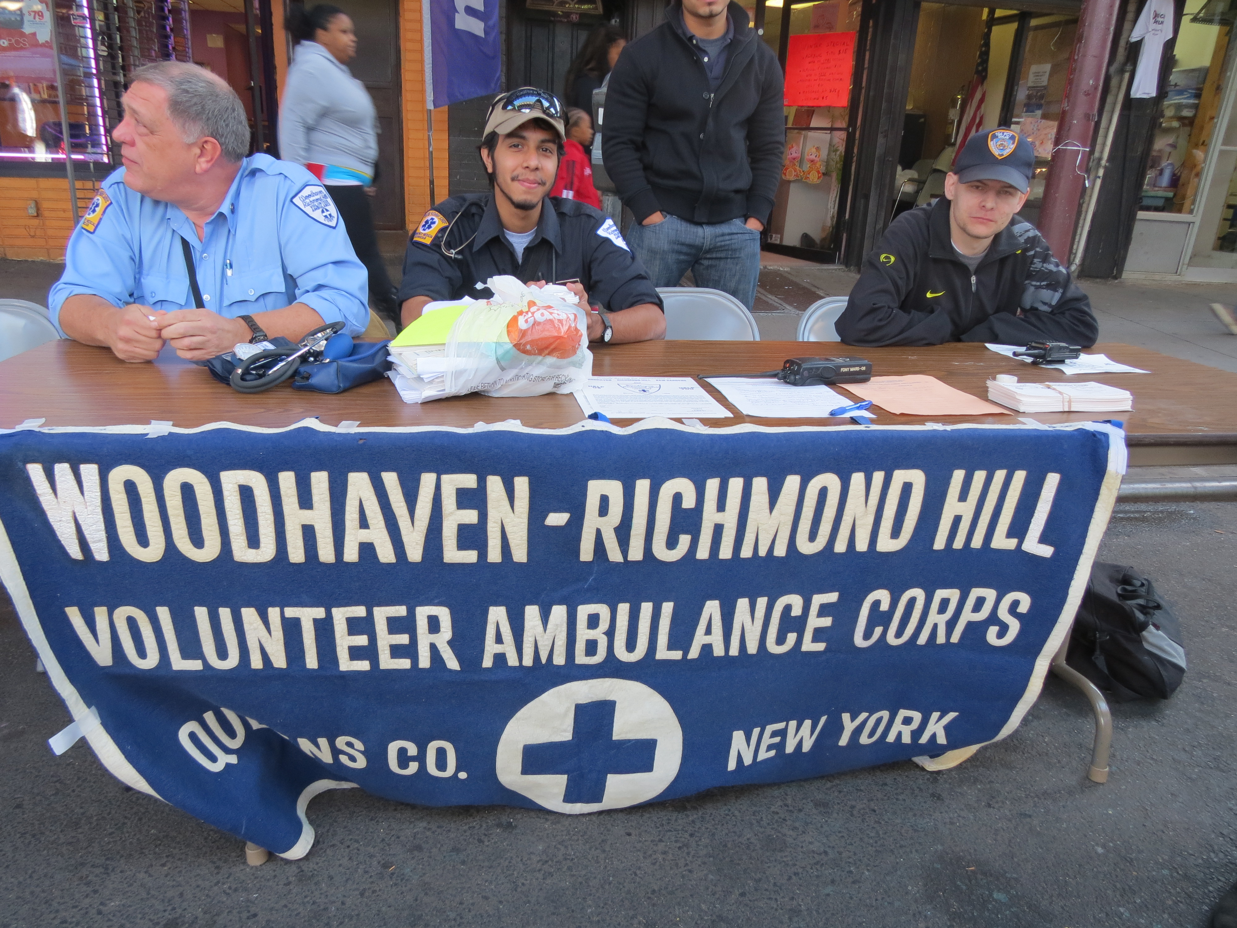 Members of the Woodhaven-Richmond Hill Volunteer Ambulance Corps fielded questions from residents about their organization that has long served the community.