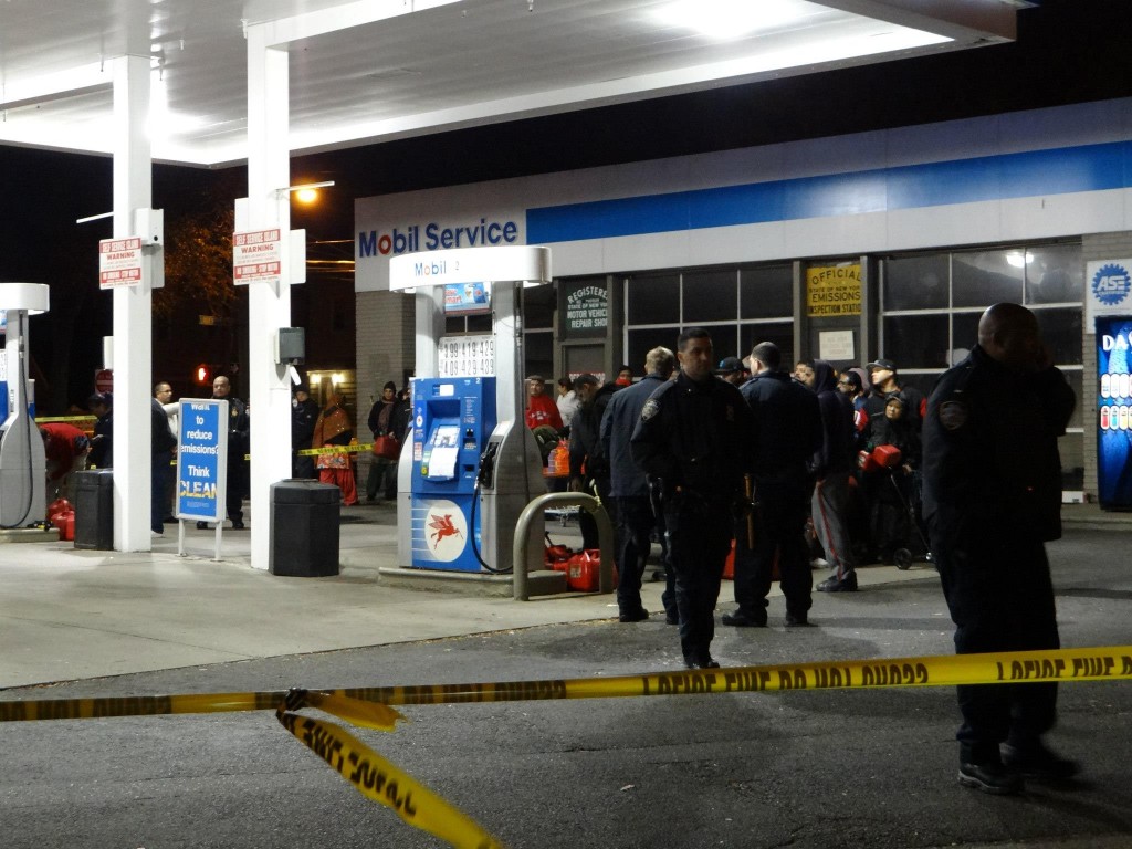 Residents faced long lines to fill up on fuel following Sandy. Fuel shortages rendered many people unable to drive their cars - even if they had one. Richard York/The Forum Newsgroup