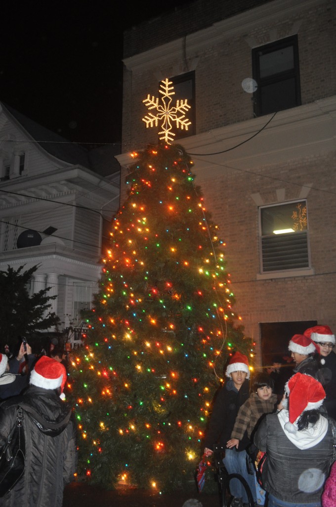 Woodhaven residents are hoping the city will be able to soon plant a new tree where the neighborhood's former three-story holiday tree stood at Forest Parkway near Jamaica Avenue. The former tree, which was annually decorated for the holiday season, was felled during Hurricane Sandy. File Photo 