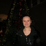 Queens Metropolitan High School senior Samantha Vidal helped to collect donations for military troops at the tree lighting for the program "Operation Give Back," which she founded as a freshman.