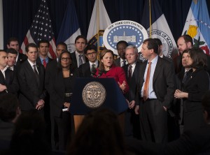 Council Speaker Melissa Mark-Viverito, center, has handed a number of top committee assignments to Queens legislators. Photo by William Alatriste/NYC Council