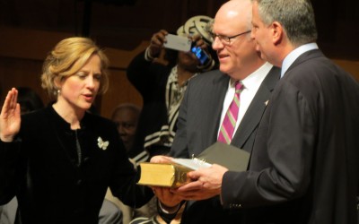 At inauguration ceremony, Katz vows help for Sandy victims, focus on education