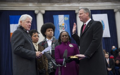 Bill de Blasio sworn in as New York City’s 109th mayor