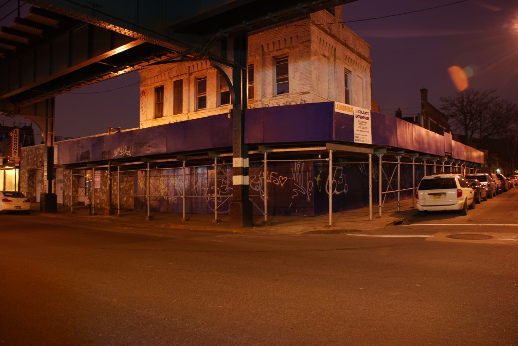 After the building collapsed last April, residents said the structure has been covered in graffiti and noted the lights around the building are rarely working.  Courtesy photo