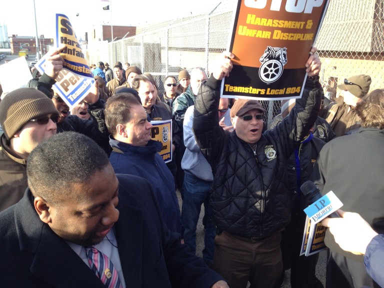 Maspeth workers rally to save hundreds of jobs at UPS site