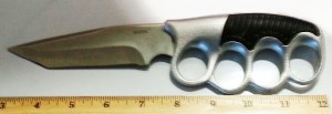 A Connecticut man was caught allegedly trying to bring a razor-sharp "knuckle-knife" through the LaGuardia Airport checkpoint, according to the TSA. Photo courtesy the TSA