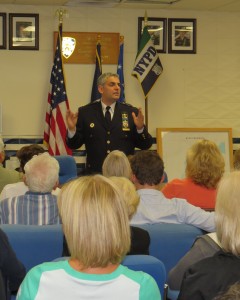 Capt. Thomas Conforti, commanding officer of the 112th Precinct, kept residents affected by a string of burglaries informed about the situation through Precinct Council meetings and information via social media. File photo