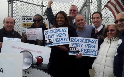 Cheering on the Rockaway Ferry Extension