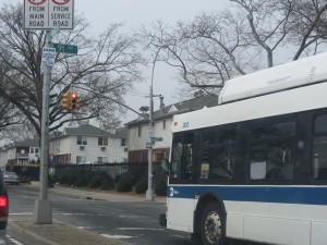 Should "select bus service" be implemented along Woodhaven Boulevard, city officials said it would help to reduce traffic through creating a bus-only lane and allowing riders to pay for their trip off the bus.  Photo by Anna Gustafson