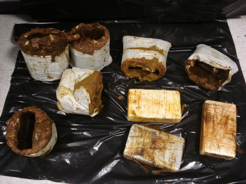 More than seven pounds of cocaine were allegedly discovered inside a man from Trinidad's luggage at JFK International Airport, federal officials said this week. Photo courtesy U.S. Customs and Border Protection