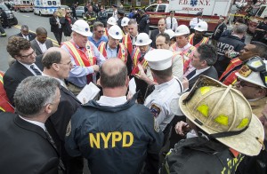 City officials and emergency responders field questions about Friday's accident.Photo by Patrick Cashin/MTA