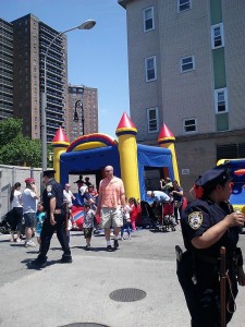 Officers and residents of all ages enjoyed themselves at the open house.  Photos courtesy 112th Precinct Community Council