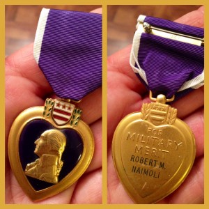 Robert Naimoli received a Purple Heart for his sacrifice after his plane was shot down in France.  Photos courtesy Michael Naimoli
