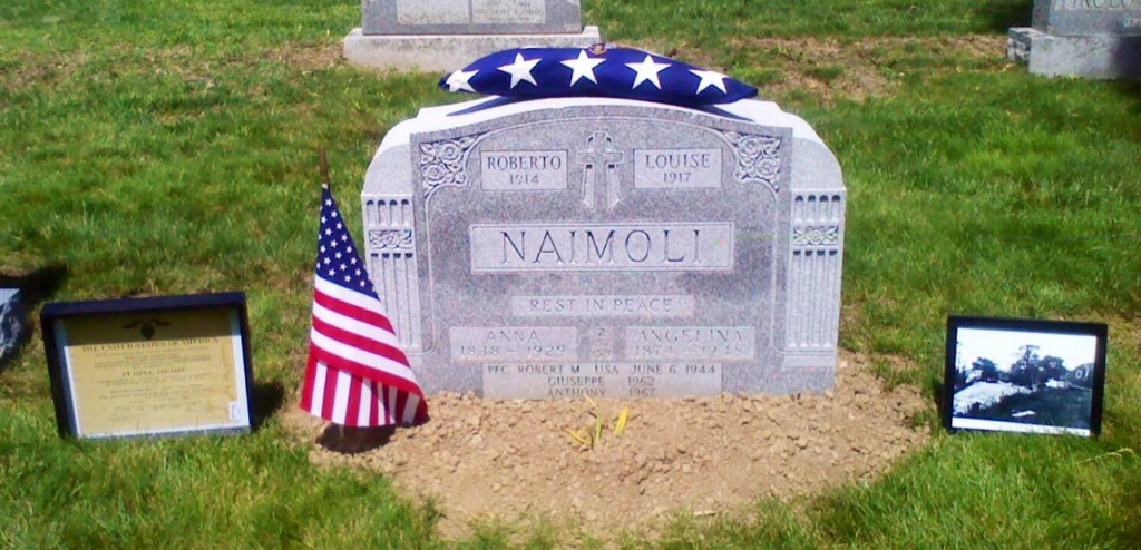 Robert Naimoli's war accolades were never a part of his gravesite in Middle Village until surviving relatives had that changed over the weekend. Photos courtesy Michael Naimoli