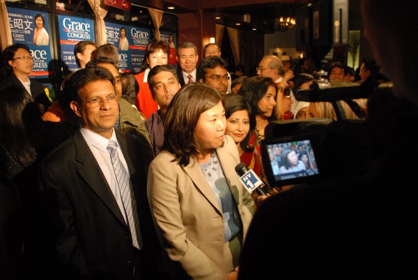 U.S. Rep Grace Meng on the night of her election in 2012. File Photo