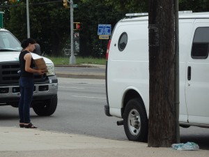 Residents in Howard Beach say begging has become an annoyance along busy streets like Cross Bay Boulevard.  Photo by Phil Corso