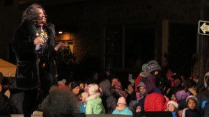 Carol Douglas's performance warmed up the crowd on a blustery, cold Sunday evening.  Photo by Michael V. Cusenza