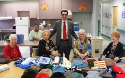 Ulrich, Catholic Charities Seniors Deliver Knits to Veterans