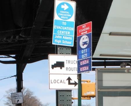 Corrected Evacuation Route Signs Installed in South Queens and Rockaway