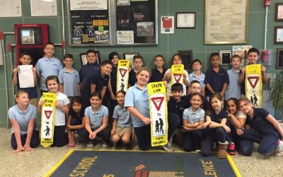 At PS 207 Students’ Urging, Pol Calls on DOT to Install Yield Signs