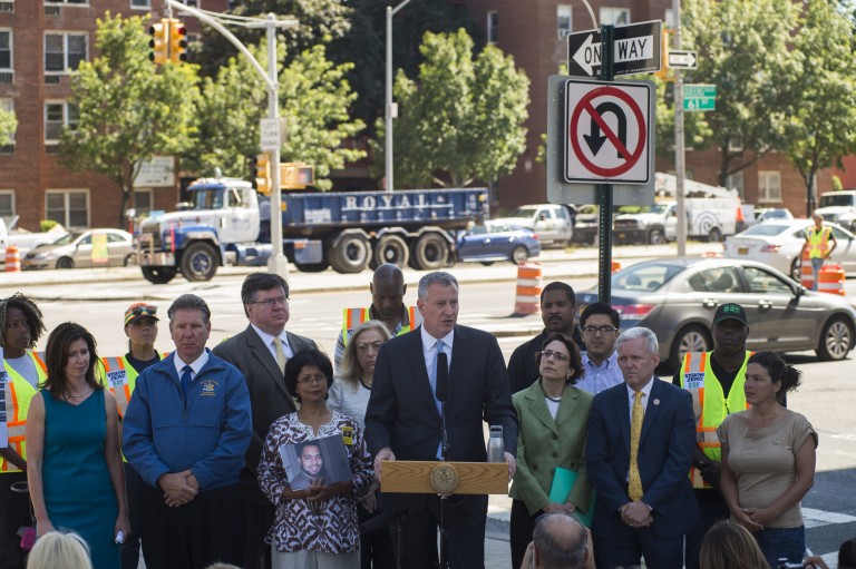 City Begins Work on Queens Boulevard; De Blasio touts $100M Vision Zero project