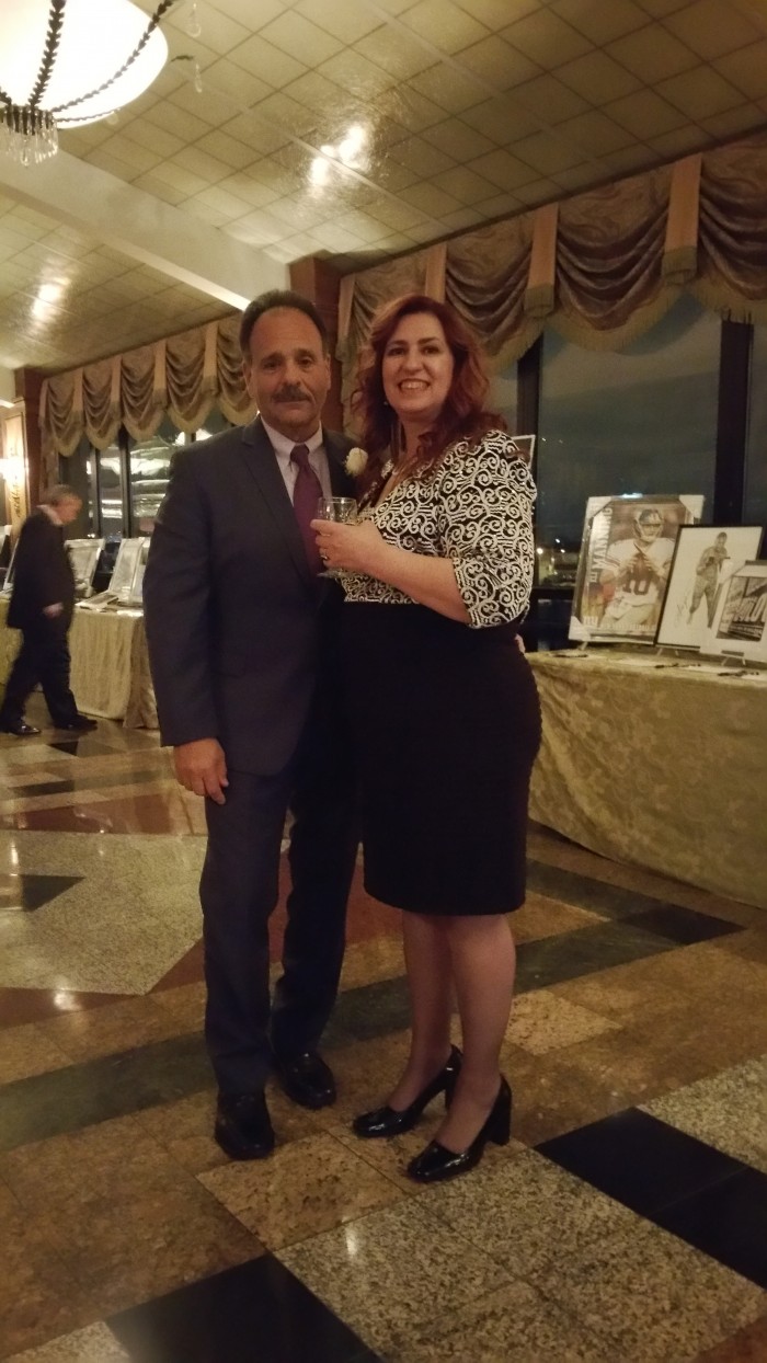Joseph Gulino, who earned the NYFAC Ambassador of Goodwill Award, and girlfriend Camille Thomae.  Forum Photo by Michael V. Cusenza