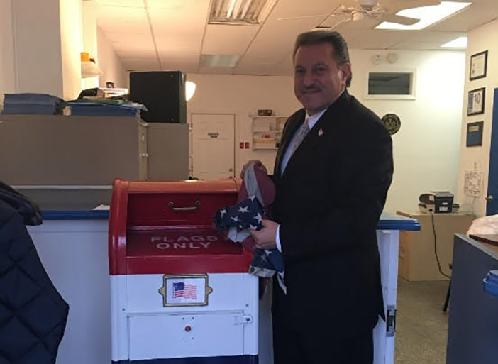 Senator Sets up Drop Box in Howard Beach  for Proper Disposal of Unwanted American Flags