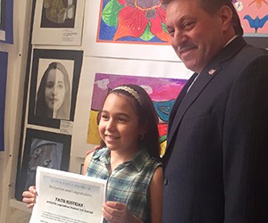 Addabbo Gives  Art Awards  to PS 63 Students