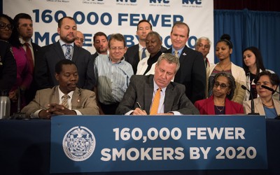 De Blasio Signs Legislation to Curb Smoking,  Tobacco Usage to Historically Low Levels