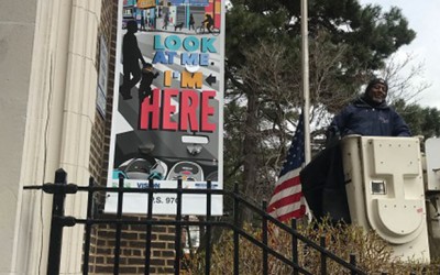 Woodhaven Schoolm Unveils Traffic Safety Banners  Dedicated to Maria Thomson