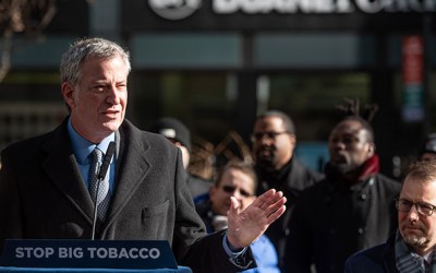 De Blasio Hails Ban on  Tobacco Products in Pharmacies