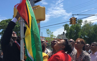 Guyana’s Flag Flies in Richmond Hill