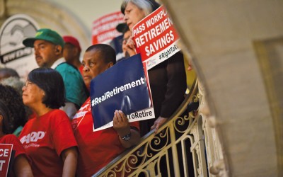 Fresh off Campaign Trail, de Blasio Heralds  Retirement Security Plan