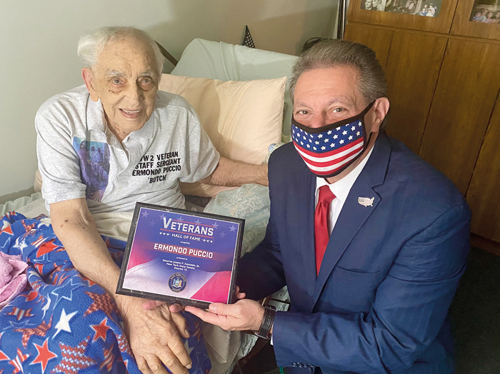 Butch Puccio, 99,  Inducted into State Senate Veterans Hall of Fame