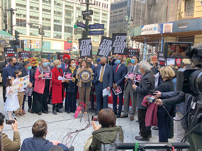 Schumer, Meng  Push Hate Crimes Bill