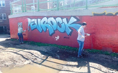 Vols Target Graffiti,  Litter in Ozone Park Spring Cleaning