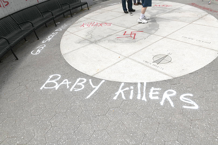 Vietnam Veterans Memorial Defaced  with Hate Graffiti