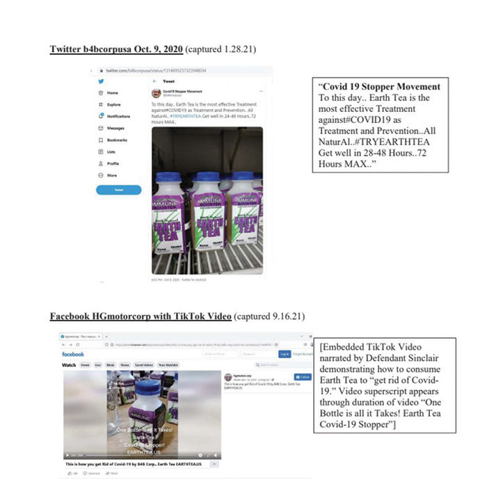 U.S. Files Enforcement Action to Stop Marketing of Herbal Tea Product Promoted as COVID Treatment