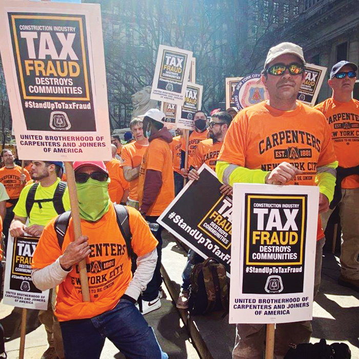 Construction Unions Rally Against Tax Fraud