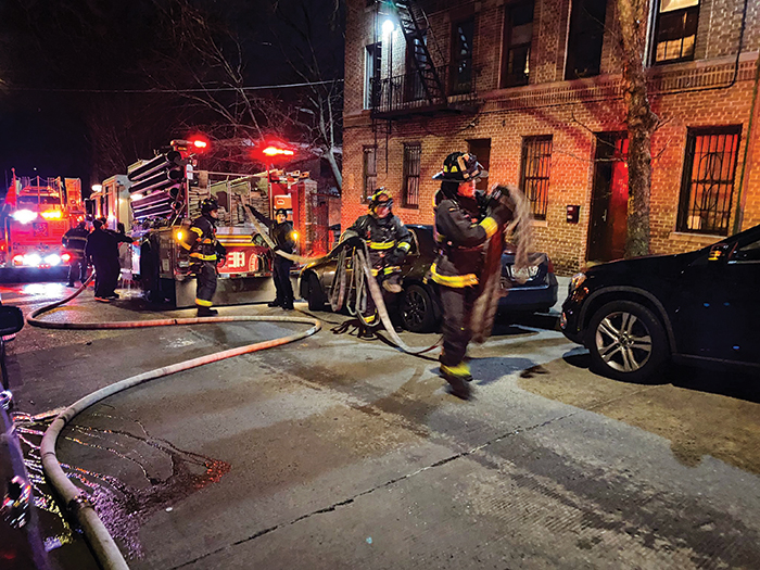 Photo Courtesy of FDNY A fully staffed engine company “can help get a hose line in place and water on the fire more quickly,” the union said.
