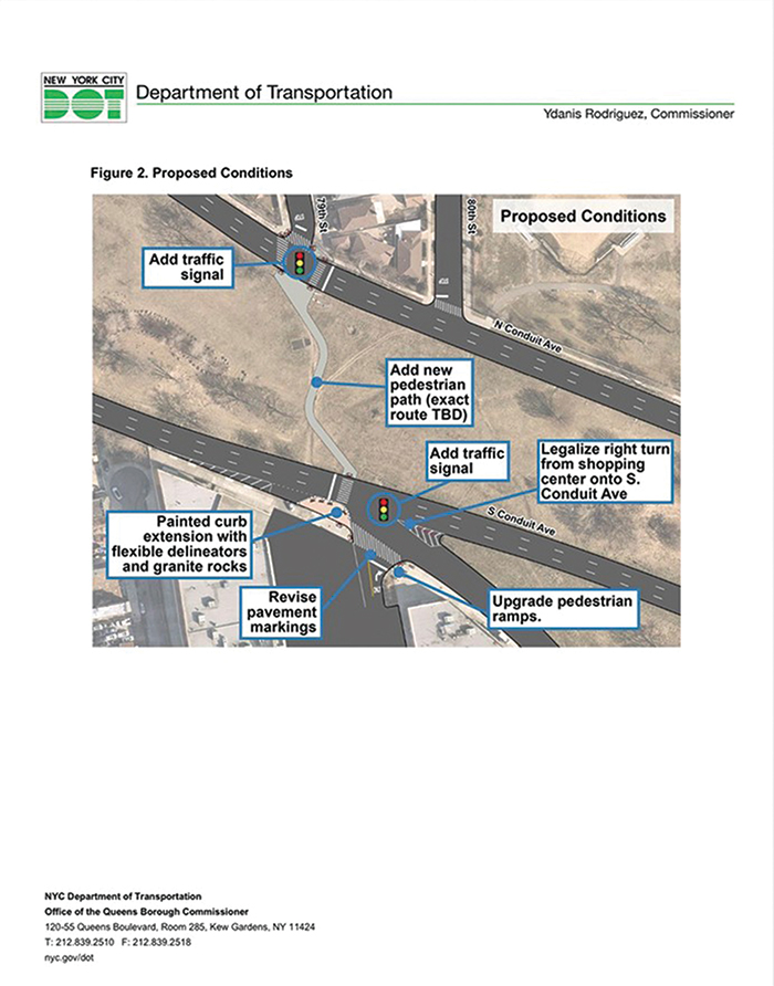 File Photo In April, the City Department of Transportation announced plans for a street improvement project at North and South Conduit avenues and 79th Street.