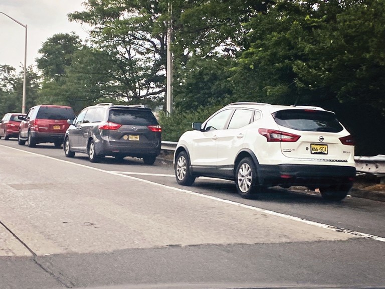 Cars Keep Idling along Expressway