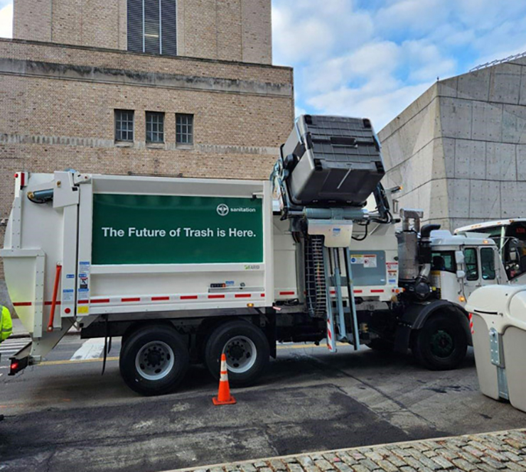 Adams Administration Unveils New  Trash-Collection Truck